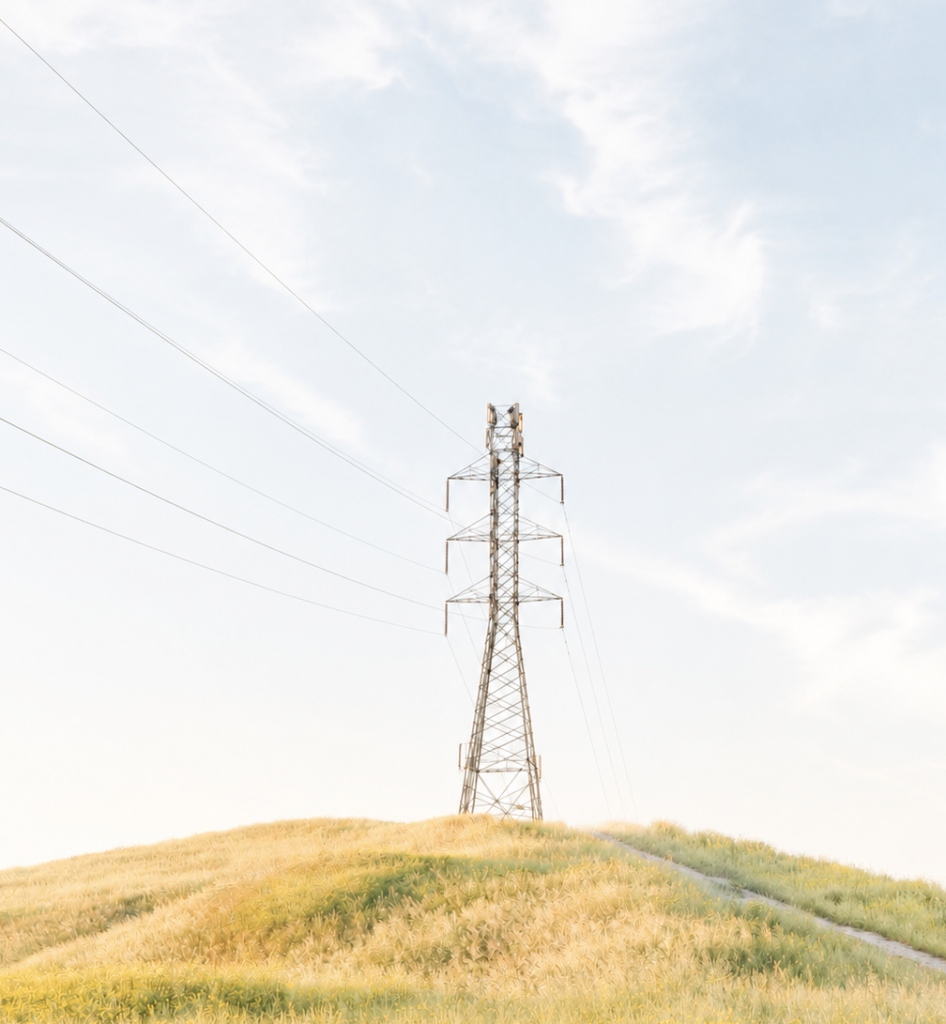 telephone pole in a field